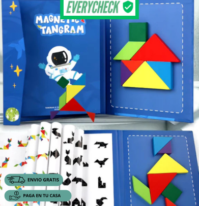 Libro de Rompecabezas Tangram Magnético para Niños